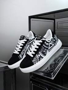 Women's Casual Sports Shoes With Random Geometric Print Pattern, Versatile, Fashionable And Comfortable, Suitable For Outdoor Sports, Hiking, Daily Wear, Unisex Couple Shoes for Sale Australia| New Collection Online| SHEIN Australia