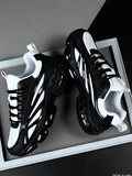 Men's 2026 Newest All-Black Thick Sole Chunky Sneakers, Height-Increasing Shock-Absorbing Breathable Mesh Sports Shoes, Streetwear Versatile Men's Shoes, Leather PU Mesh Splicing Marathon Running Shoes, Plus Size 46, Youth Handsome Men's Shoes for Sale Au