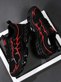 Men's Sports Shoes 2026 Latest All Black Thick Sole Chunky Sneakers Height Increasing Shock Absorbing Breathable Mesh Sports Shoes Streetwear Versatile Men's Shoes Leather PU Mesh Splicing Marathon Running Shoes Men's Plus Size 46 Shoes Youth Handsome Men