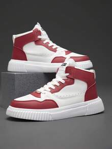 Women's Red High-Top Fashion Casual Sports Shoes Round Toe Lace-Up Daily Walking Jogging Sneakers for Sale Australia| New Collection Online| SHEIN Australia