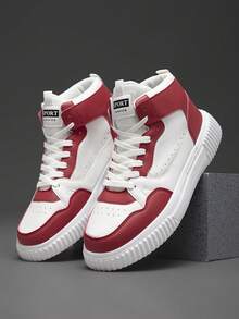 Women's Red High-Top Fashion Casual Sports Shoes Round Toe Lace-Up Daily Walking Jogging Sneakers for Sale Australia| New Collection Online| SHEIN Australia